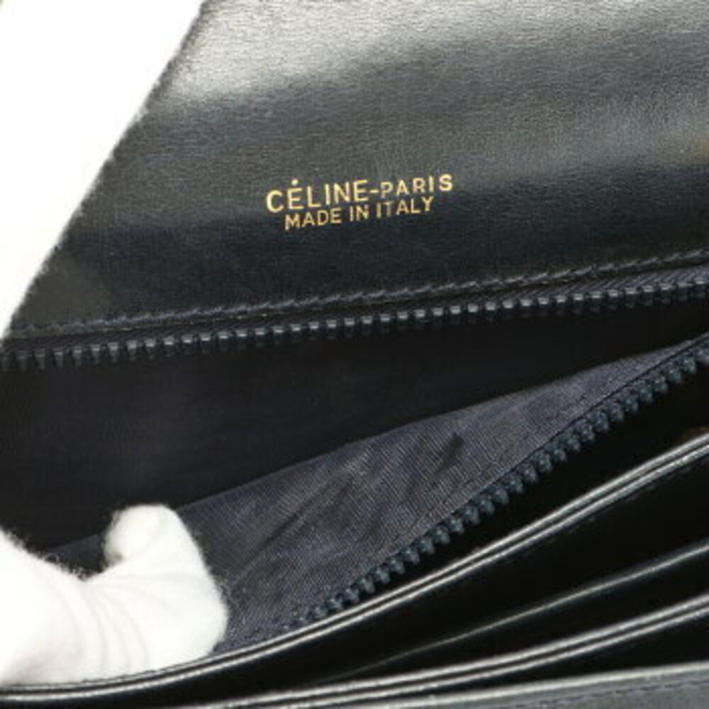 Celine Navy bag hardware shoulder Blue carriage MHM Sulky leather - Picture 13 of 14